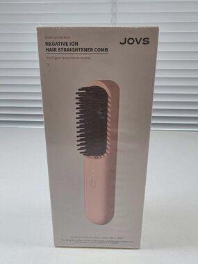 JOVS HAIR STRAIGHTENER COMB BRUSH NEGATIVE ION CORDLESS NEW SEALED